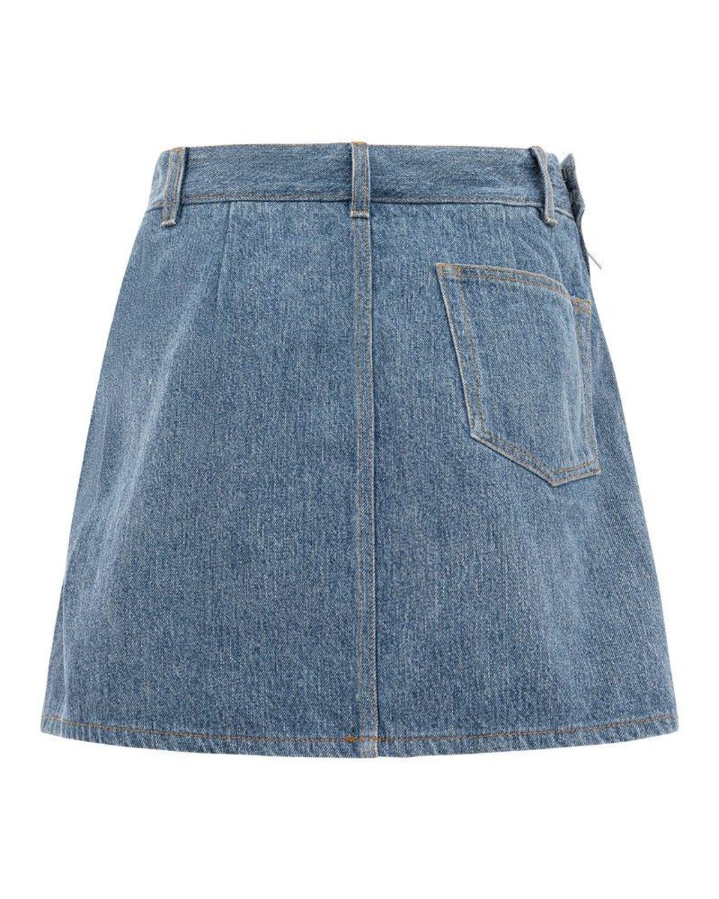 スカート LOEWE SKIRT (S540Y29L16 POWDERBLUE) Draped skirt in denim Blue - LOEWE