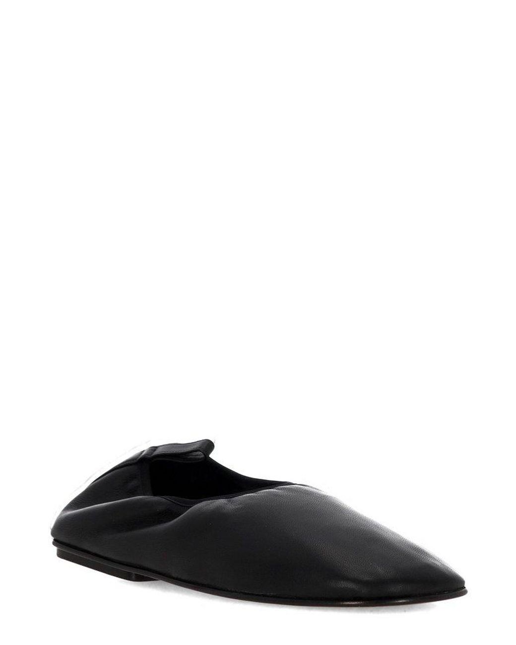 Carven Garnier Round-Toe Slippers in Black | Lyst