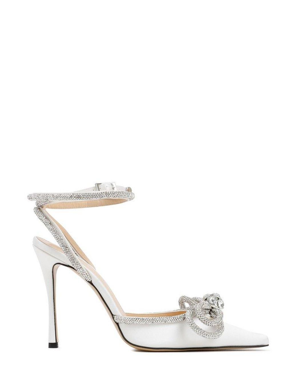 Mach & Mach Embellished Anklestrap Pumps in White Lyst UK