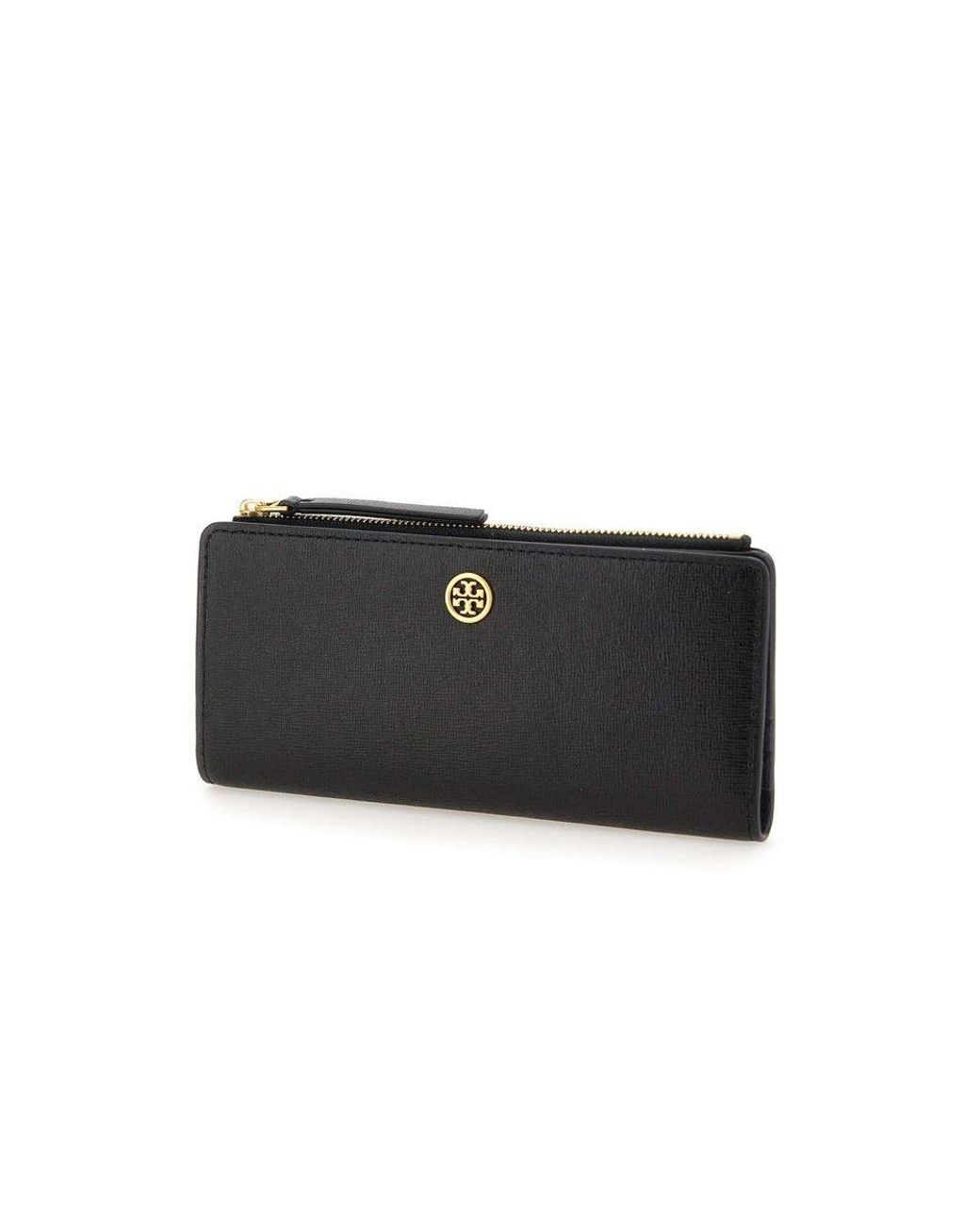 Tory Burch Robinson Zip Slim Wallet in Black | Lyst UK