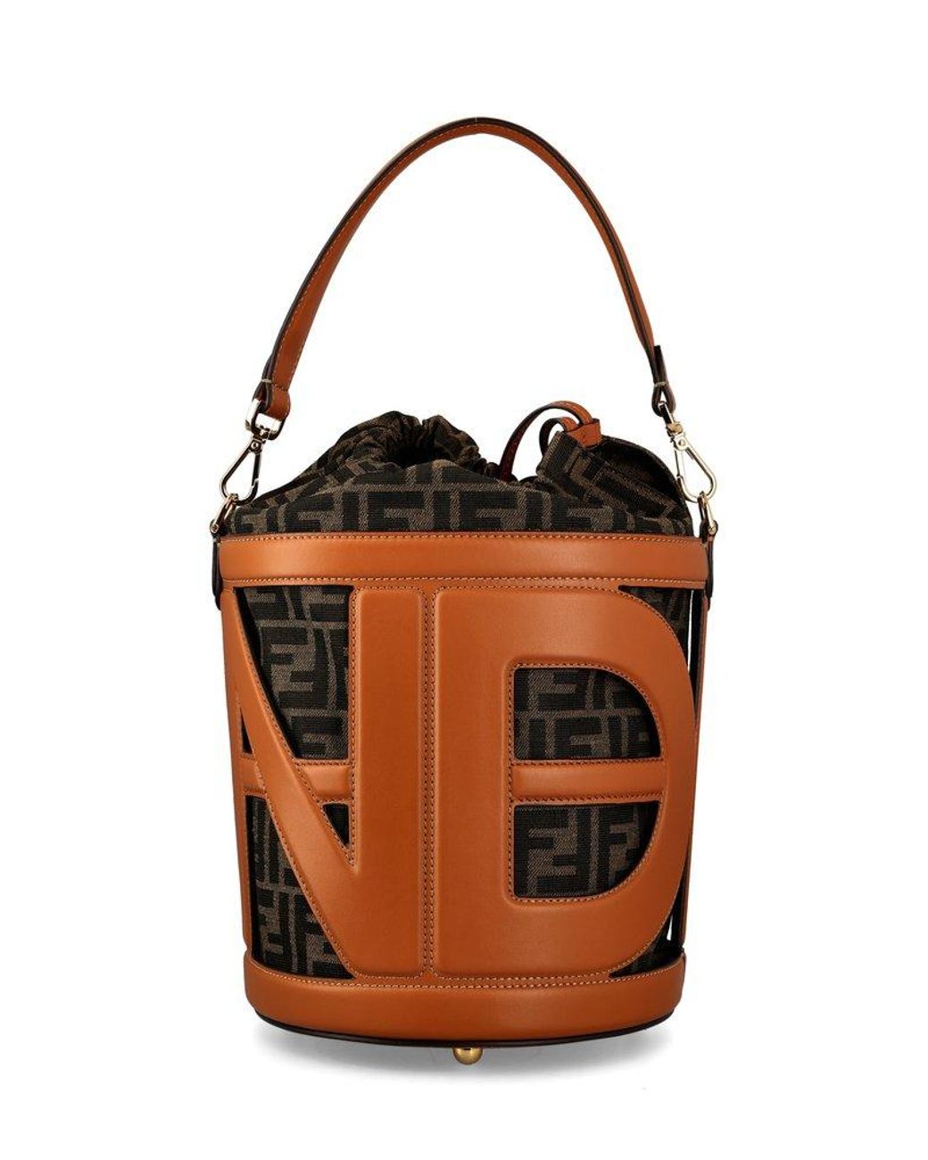 Fendi Step Out Medium Bucket Bag in Brown | Lyst