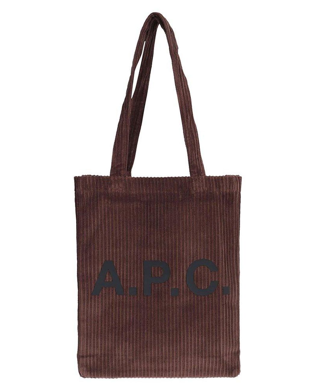 A.P.C. Lou Logo Print Tote Bag in Brown for Men | Lyst