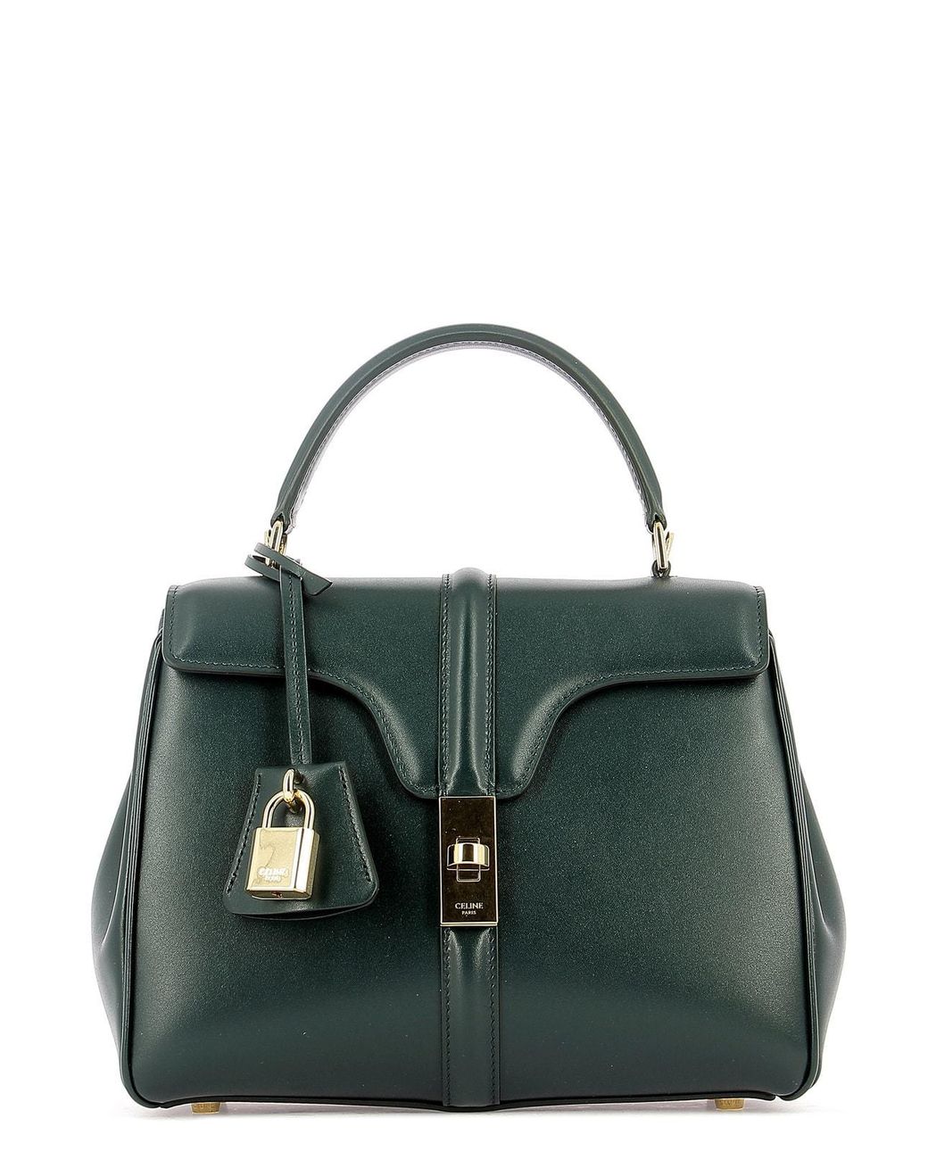 Celine Small 16 Satinated Calfskin Bag in Green | Lyst