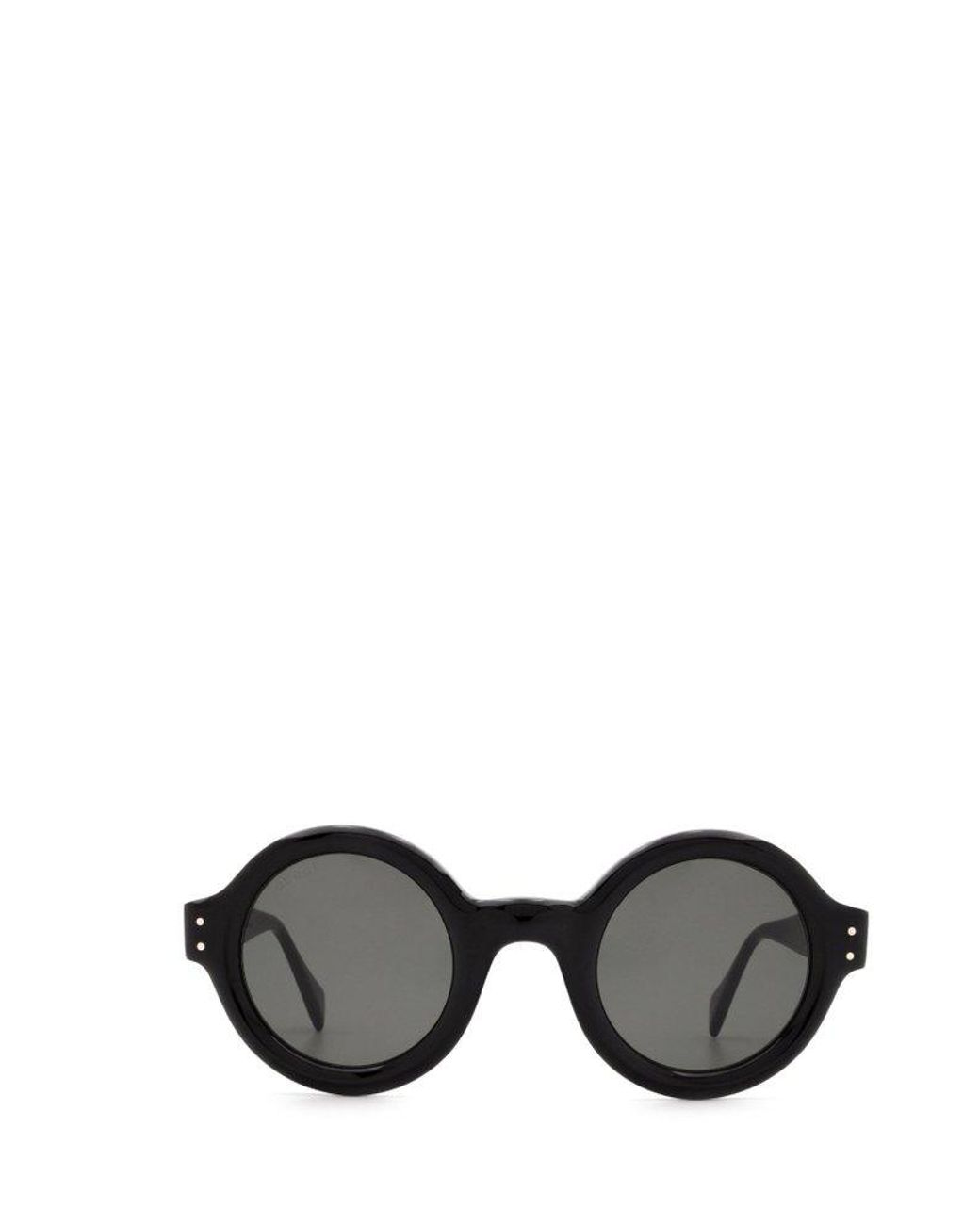 Gucci Round Frame Sunglasses in Black for Men | Lyst
