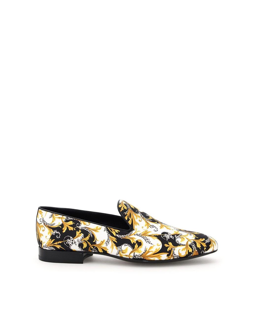Versace Silk Barocco Print Loafers for Men - Lyst