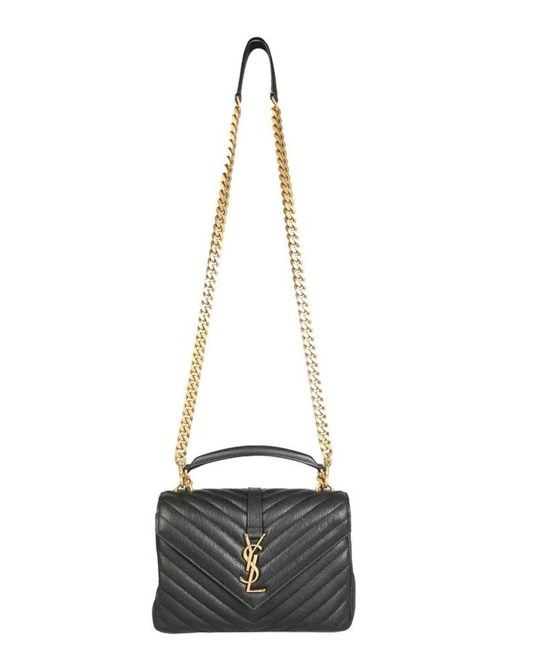 Saint Laurent College Quilted Medium Shoulder Bag in White Lyst Canada