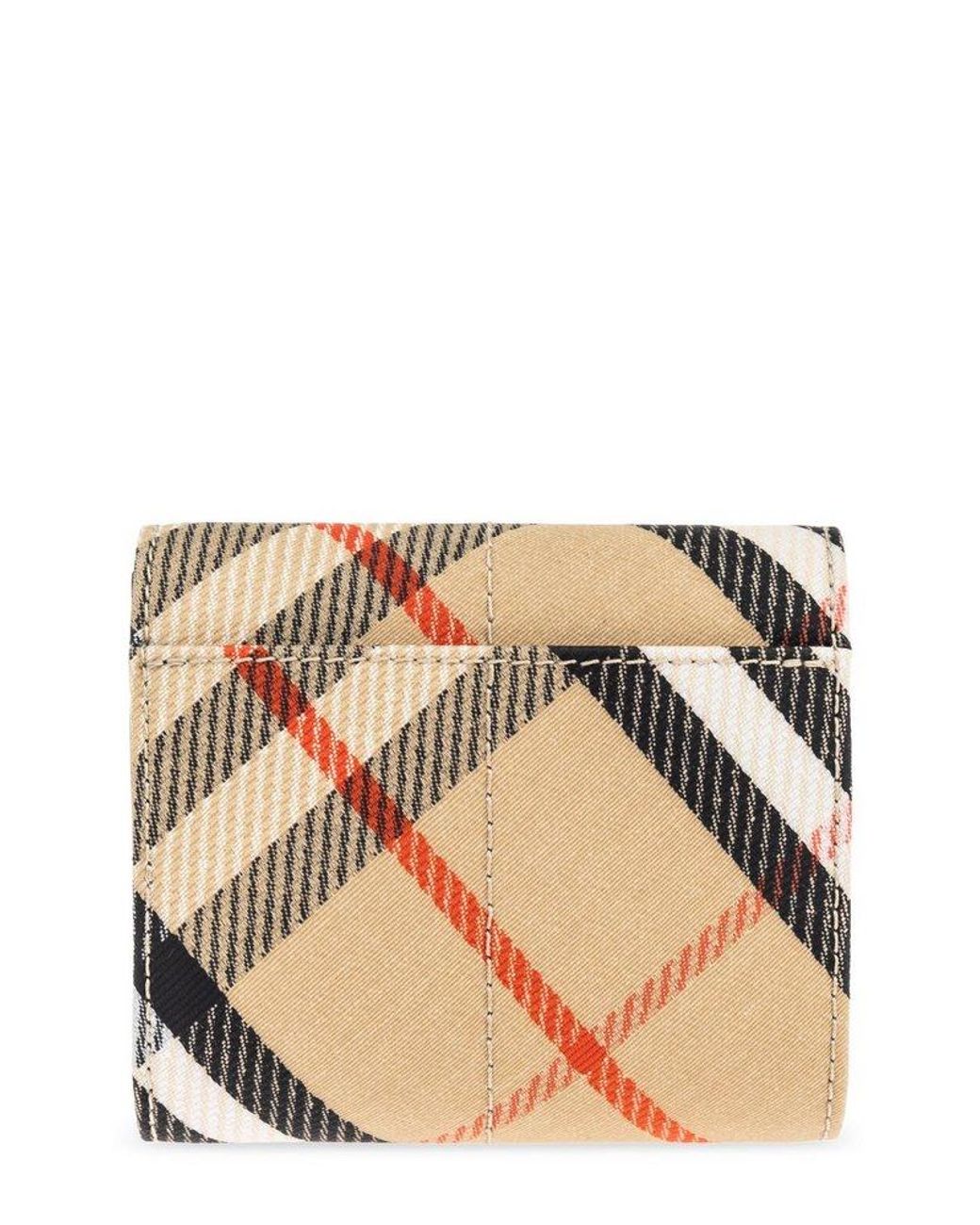 長財布 BURBERRY PRINTED CANVAS SNIP WALLET Burberry Vintage Check-Printed Snip Folded Wallet in Natural