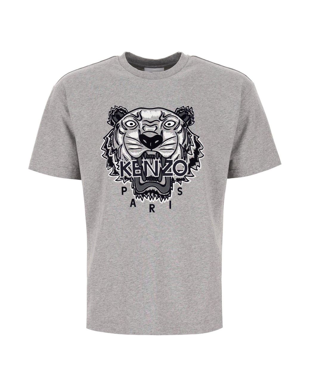 KENZO Cotton Tiger T-shirt in Grey (Gray) for Men - Save 3% - Lyst
