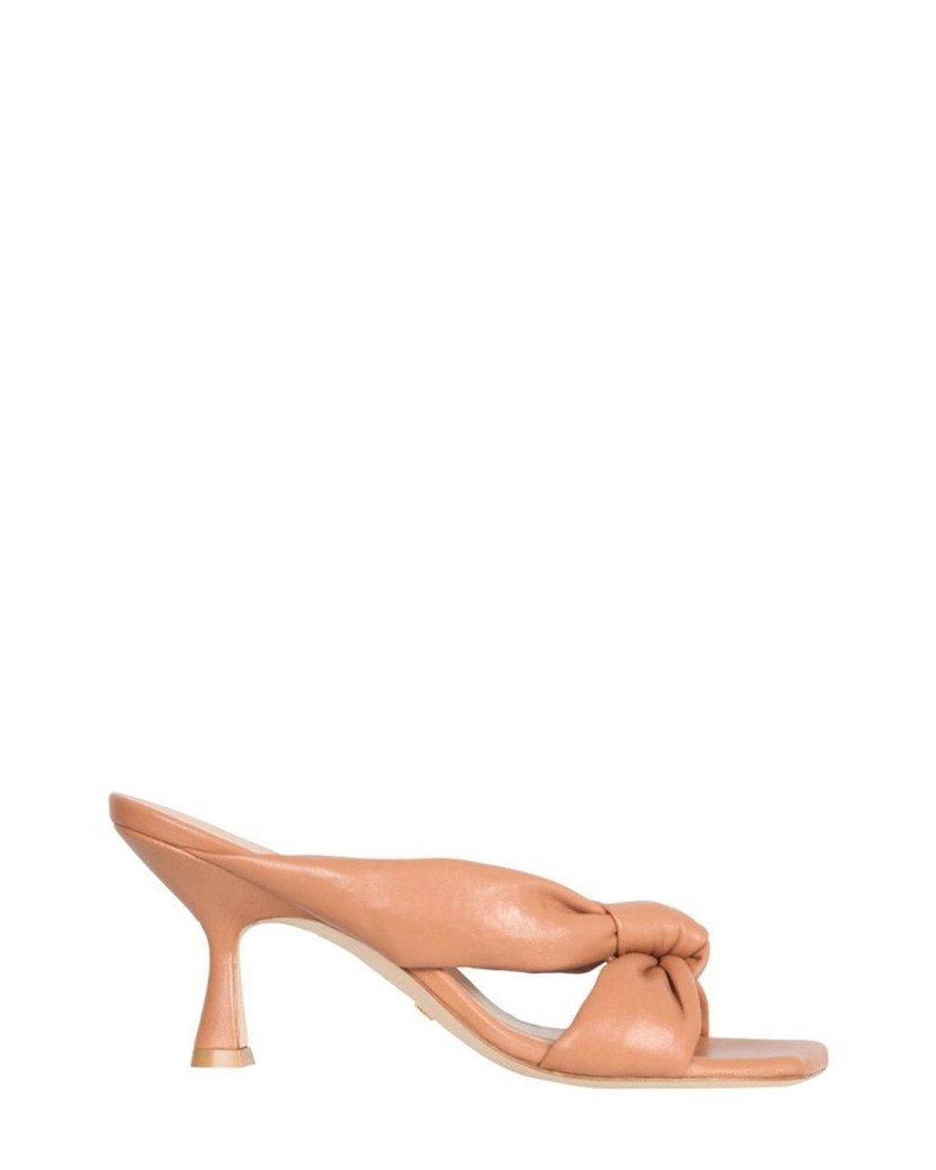 Stuart Weitzman Playa Knot Heeled Sandals in Brown Lyst