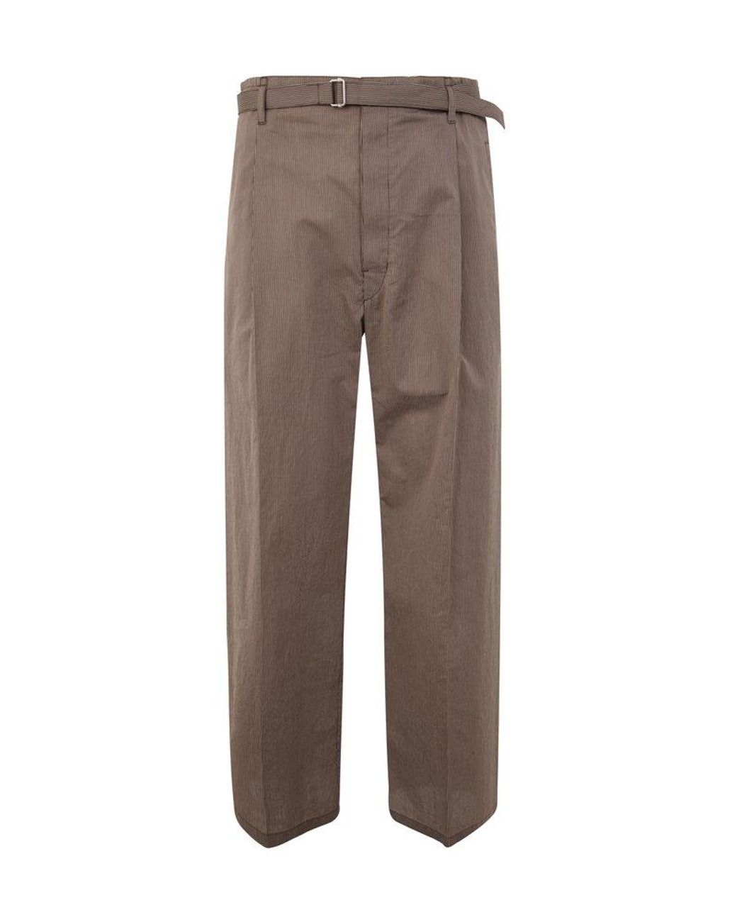 ◆SATUR◆ Hague Belted Banding Pants Khaki Brown SA23SSMP13B Lemaire Wide Leg Belted Easy Pants in Brown for Men | Lyst