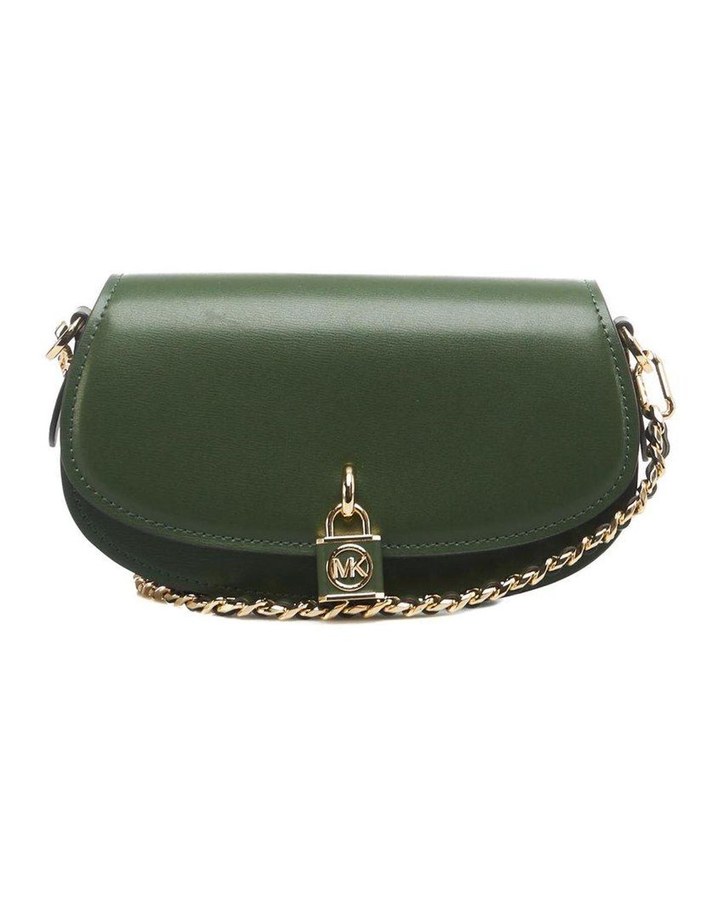 Michael Kors Mila Small Leather Crossbody Bag -  Green