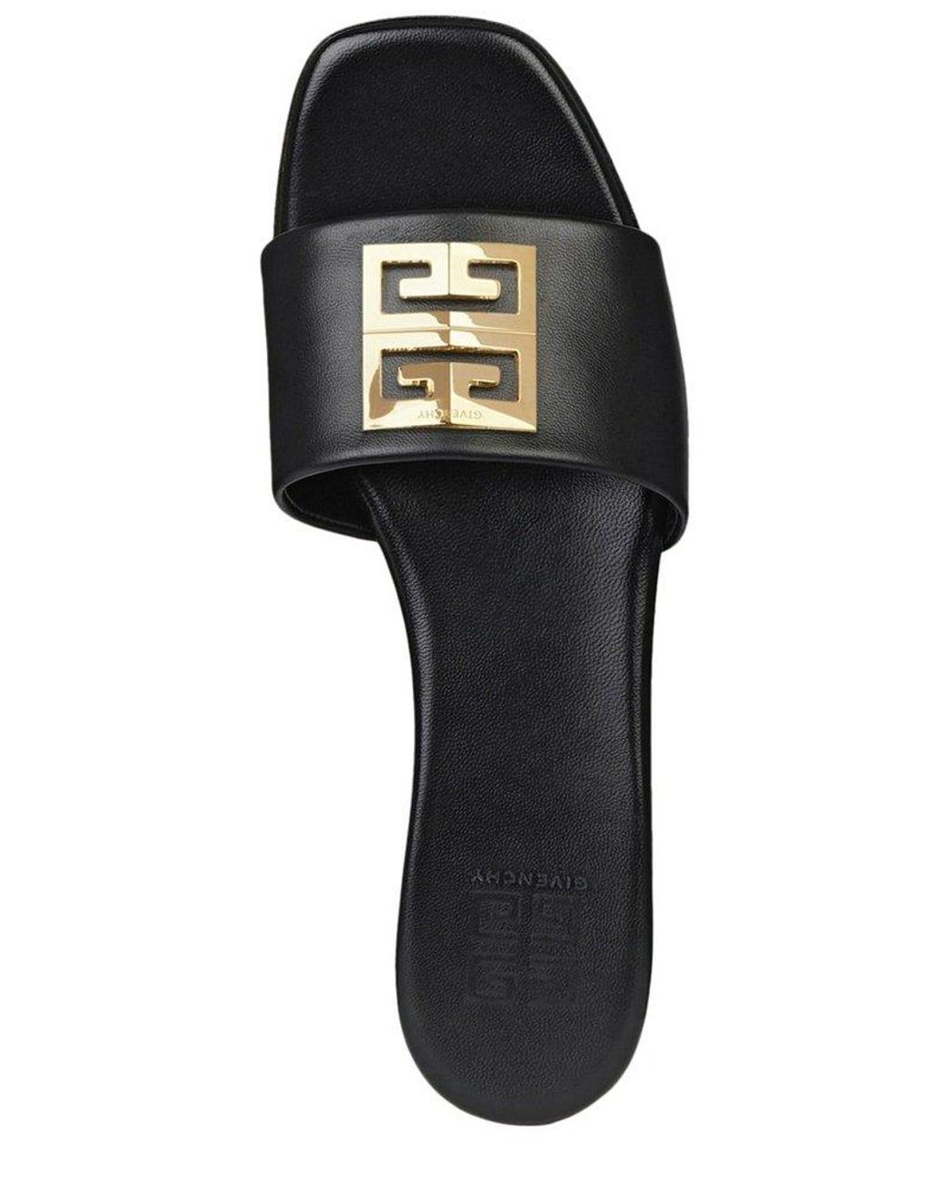 Givenchy 4g Plaque Flat Sandals in Black | Lyst