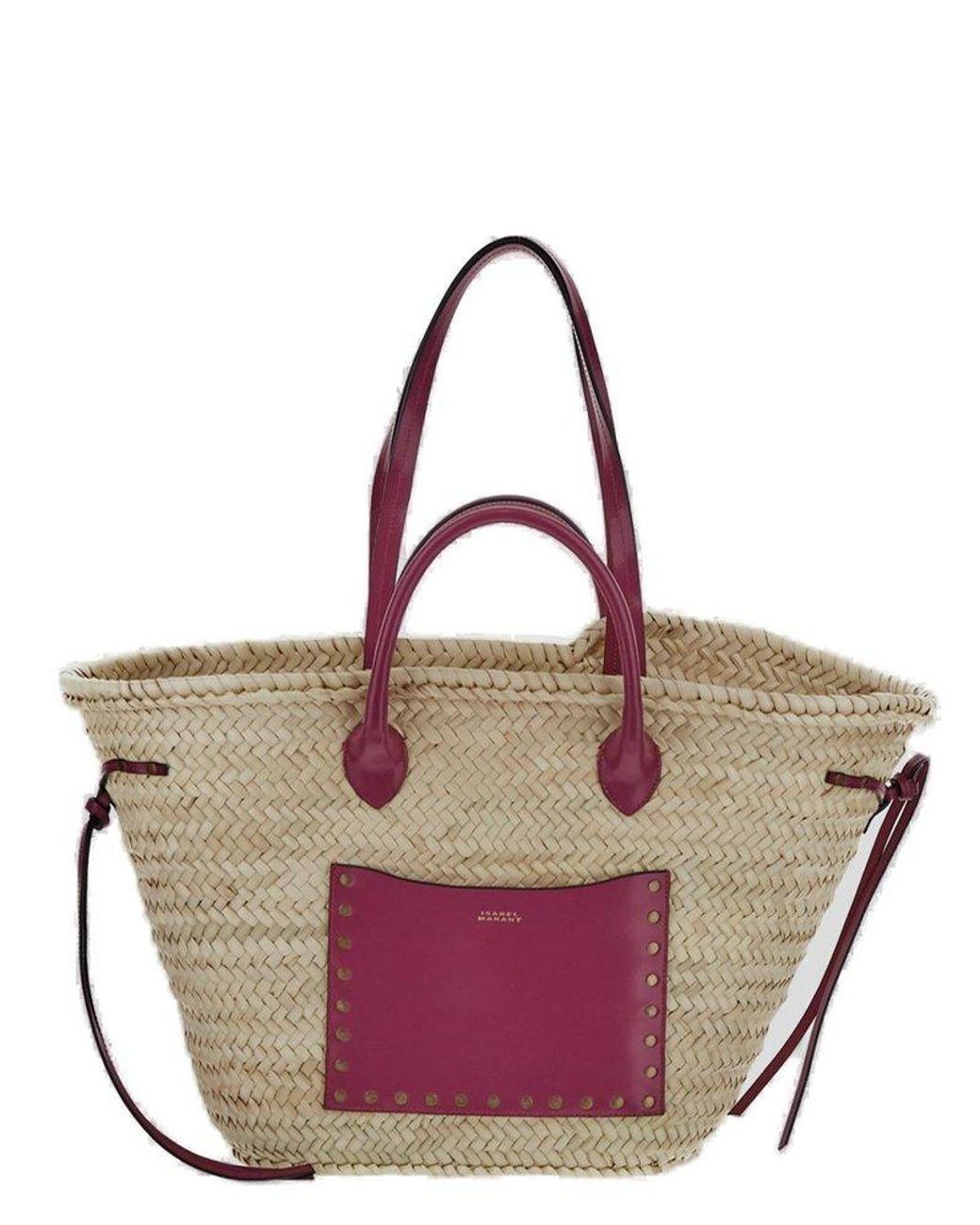 Isabel Marant Cadix Woven Beach Top Handle Bag in Pink | Lyst