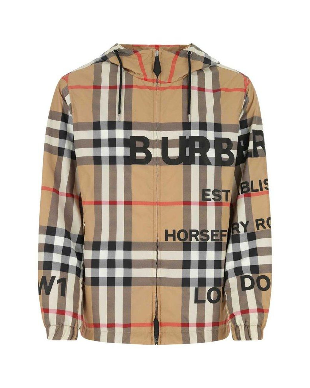 Burberry Stanford Check Print Nylon Jacket in Brown for Men | Lyst