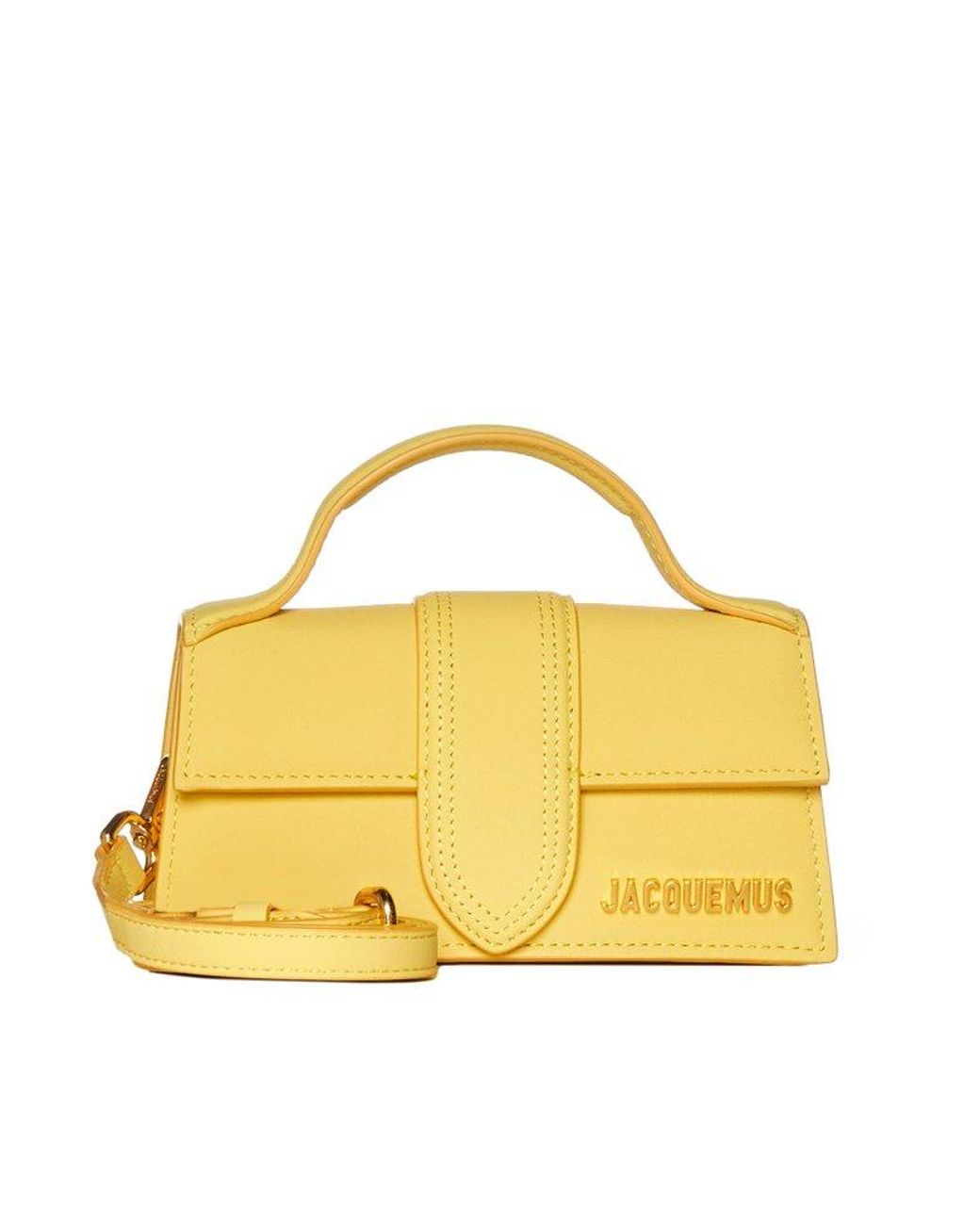 Jacquemus Leather Le Bambino Mini Flap Shoulder Bag in Yellow | Lyst