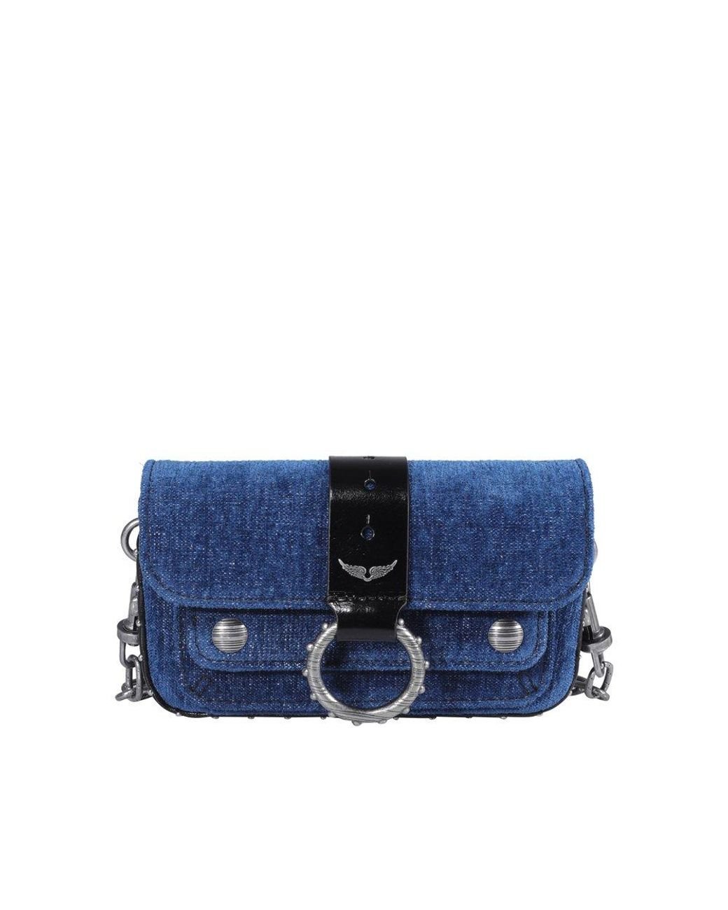 Zadig & Voltaire Kate Denim Chain Wallet in Blue Lyst