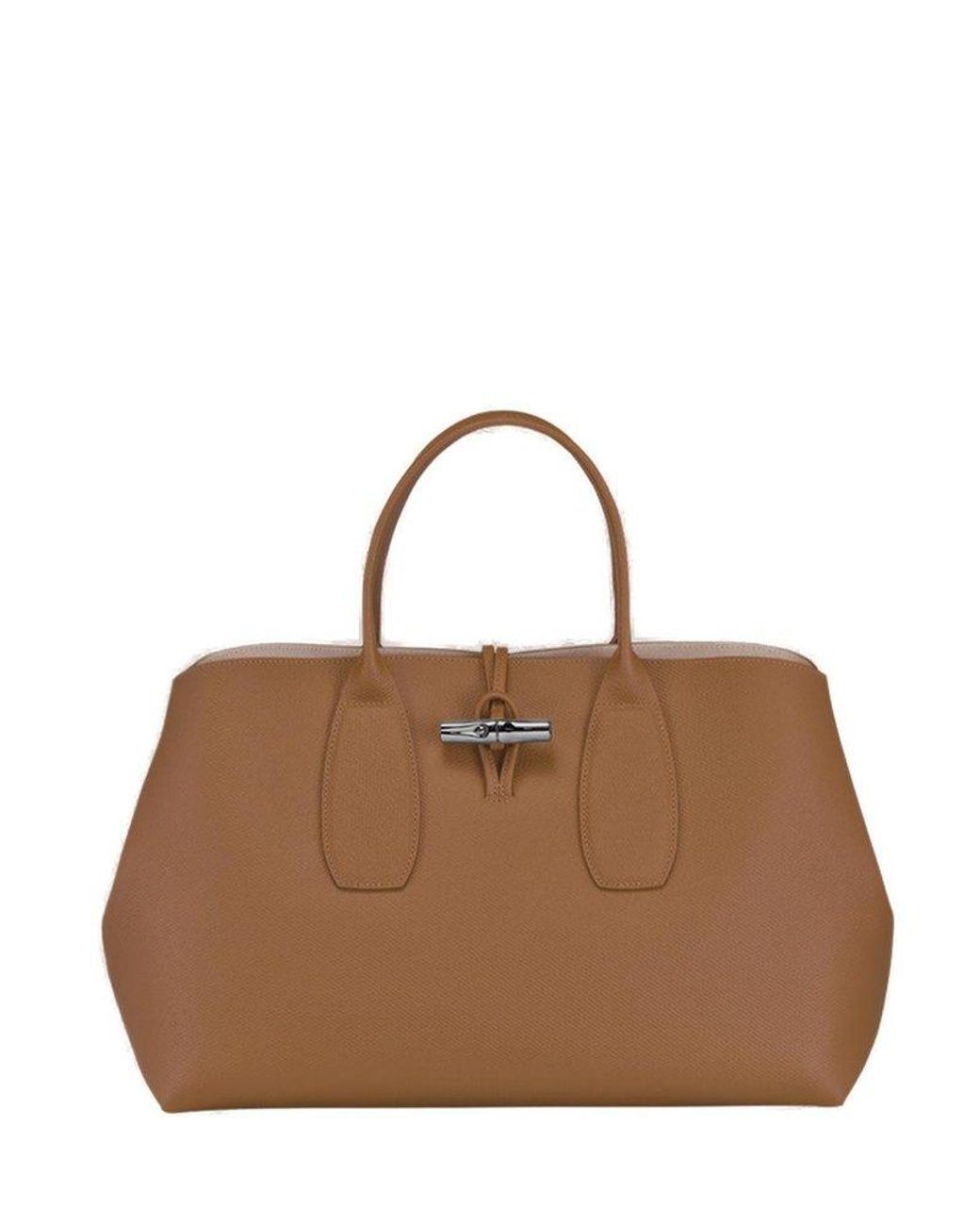 Longchamp Roseau Large Top Handle Bag in Brown Lyst
