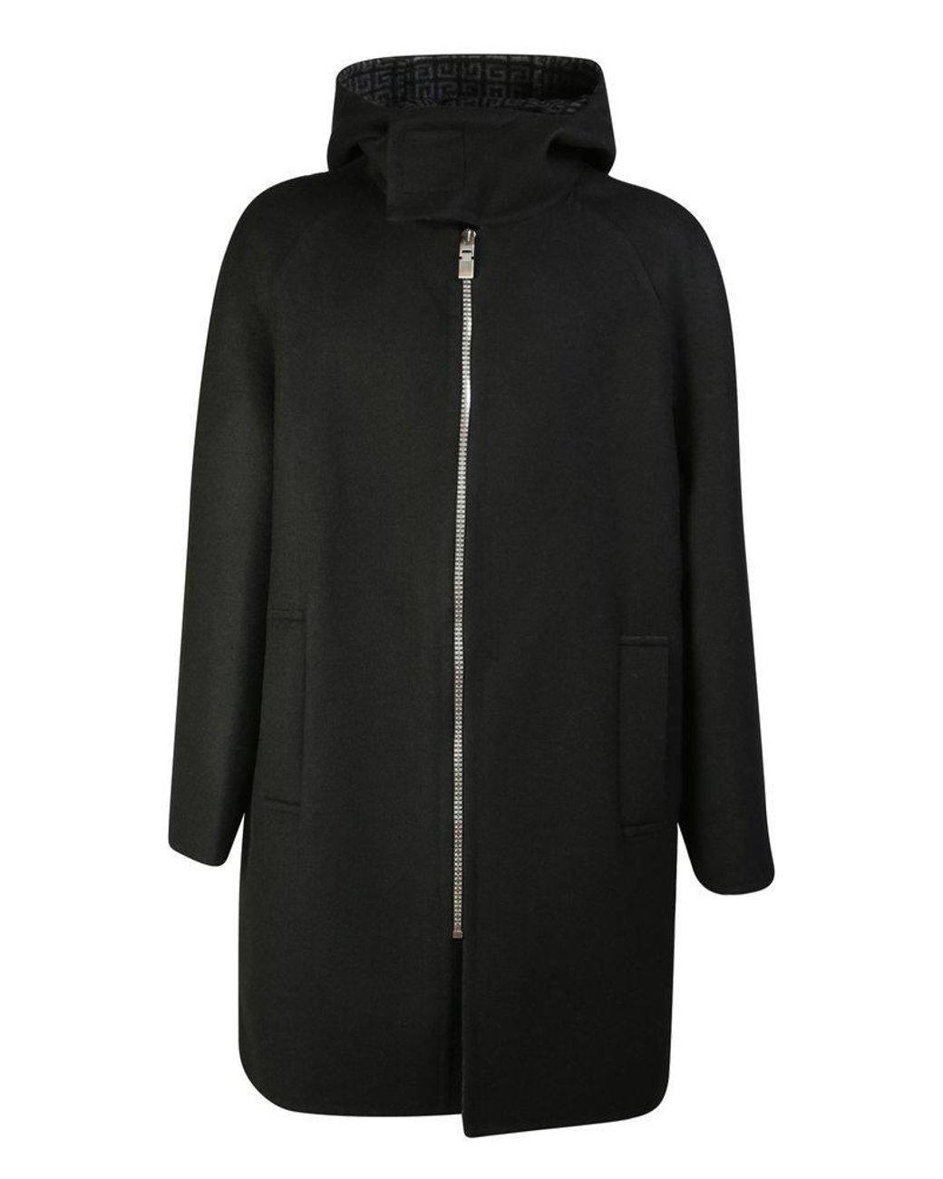 Givenchy Wool 4g Motif Hooded Coat in Black for Men | Lyst UK