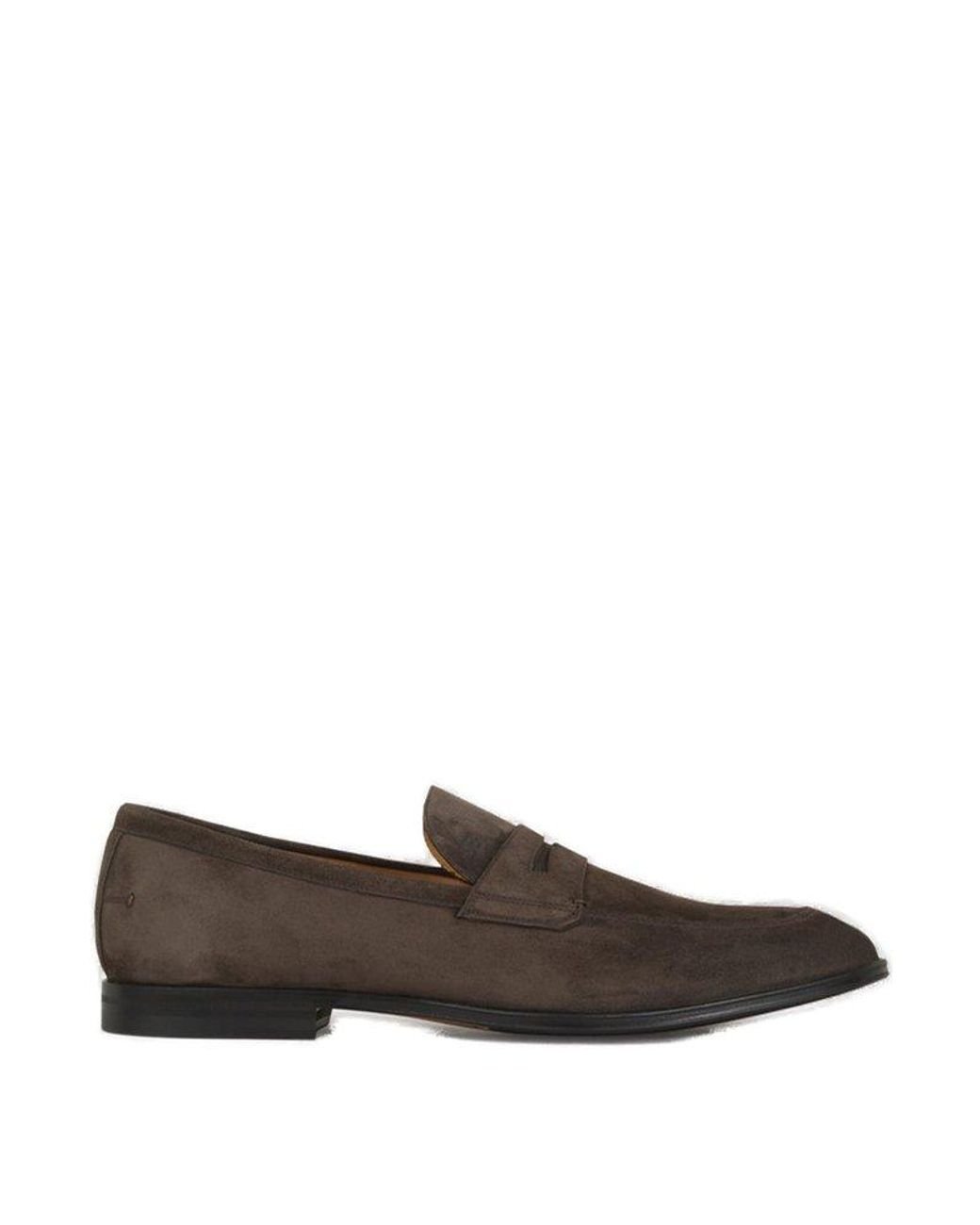 Bally Suede Webb Loafers in Brown for Men | Lyst