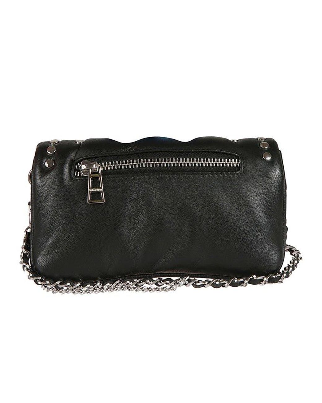Zadig & Voltaire Leather Stud-detailed Shoulder Bag in Black | Lyst