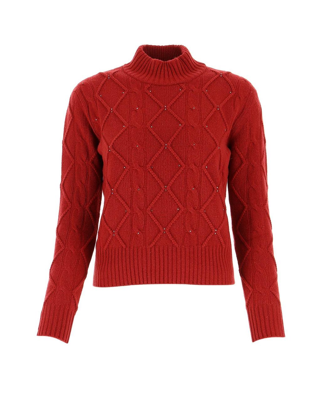 Max Mara Studio Wool Turtleneck Sweater in Red - Lyst