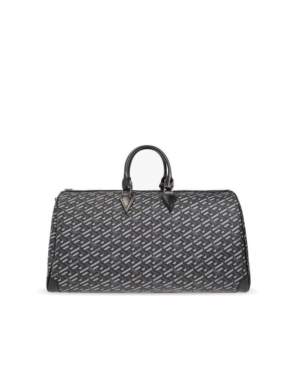 Versace Monogram Zipped Holdall Bag in Black for Men Lyst