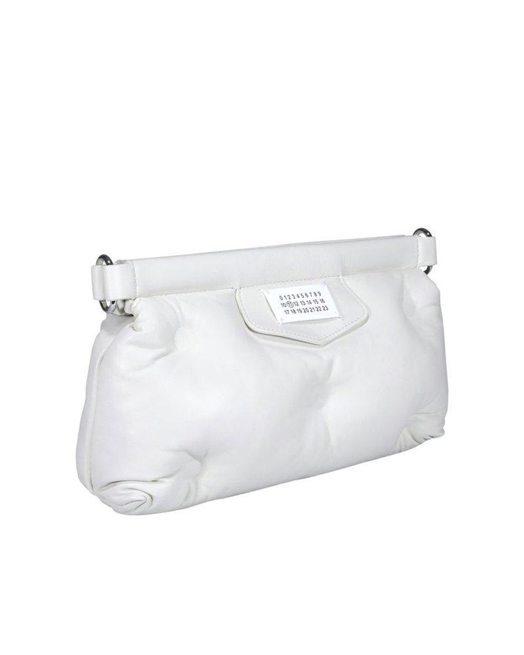 Womens Bags Clutches and evening bags White Maison Margiela Leather Glam Slam Clutch Bag in Beige 