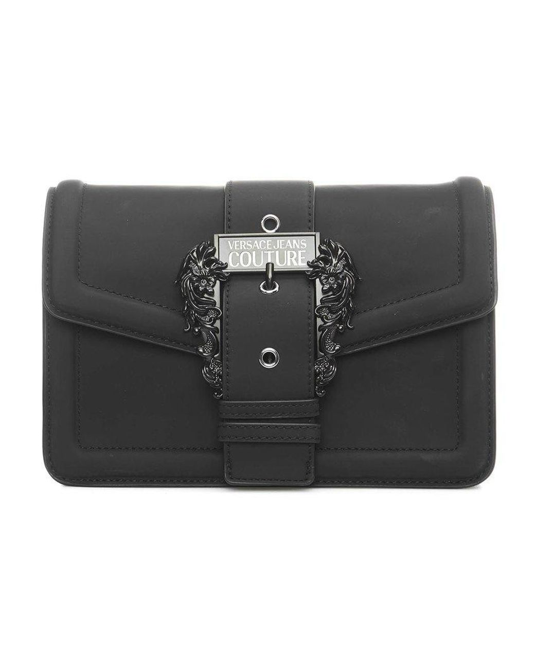 Versace Jeans Couture Bucklefastening Foldover Crossbody Bag in Black