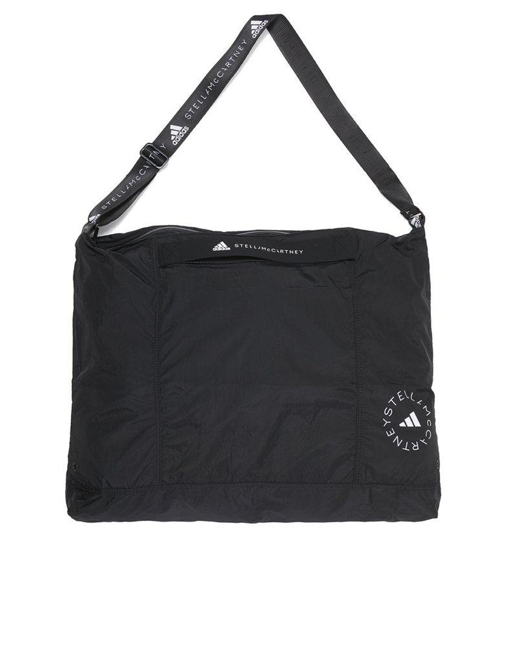 adidas By Stella McCartney Logo Printed Top Handle Bag in Black | Lyst
