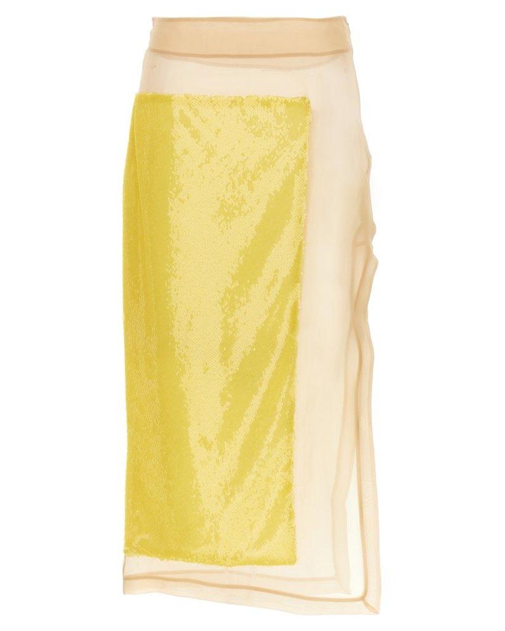 Side split yellow hot sale skirt