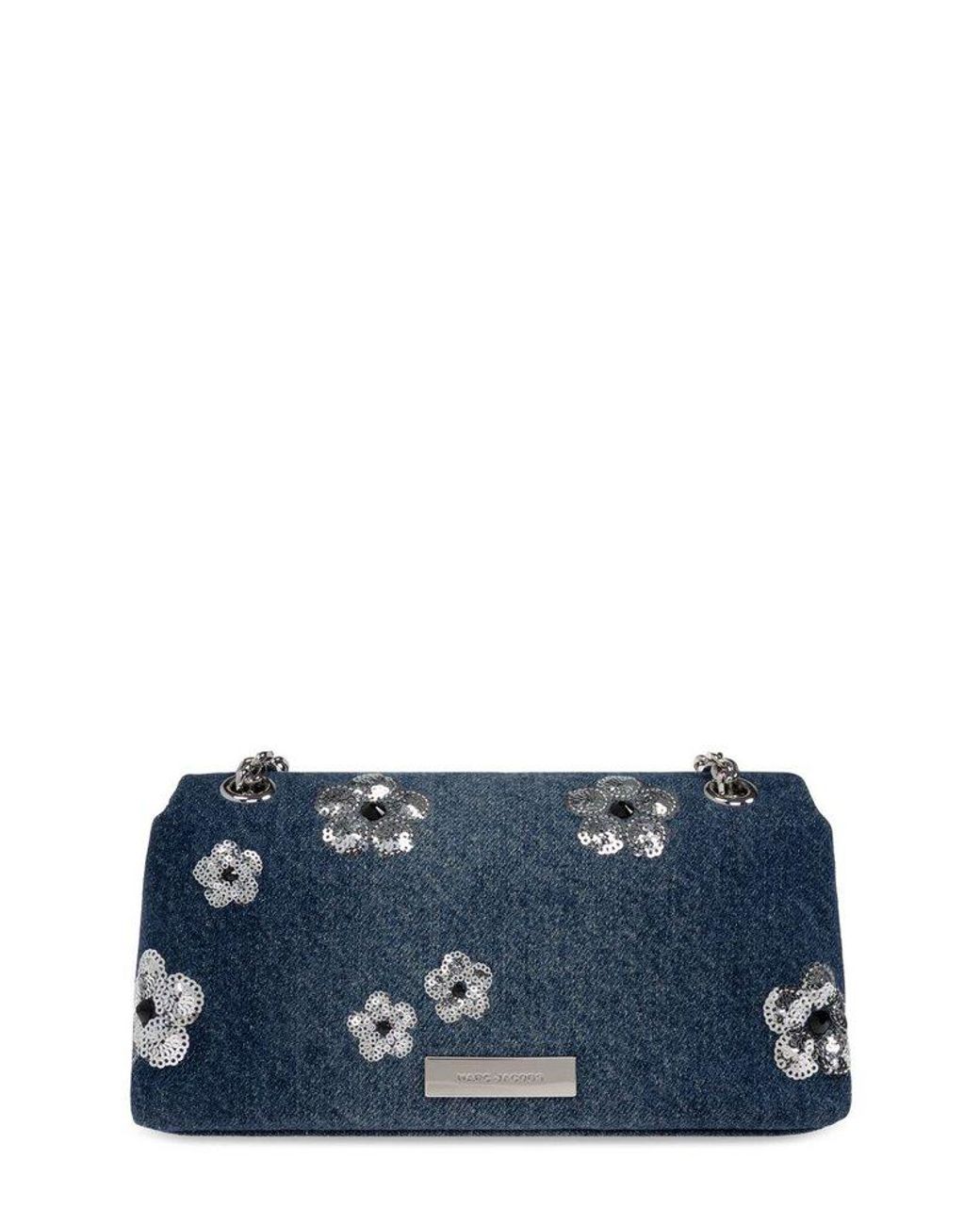 Marc Jacobs The Sequin Daisy Denim Dual Chain Mini Bag in