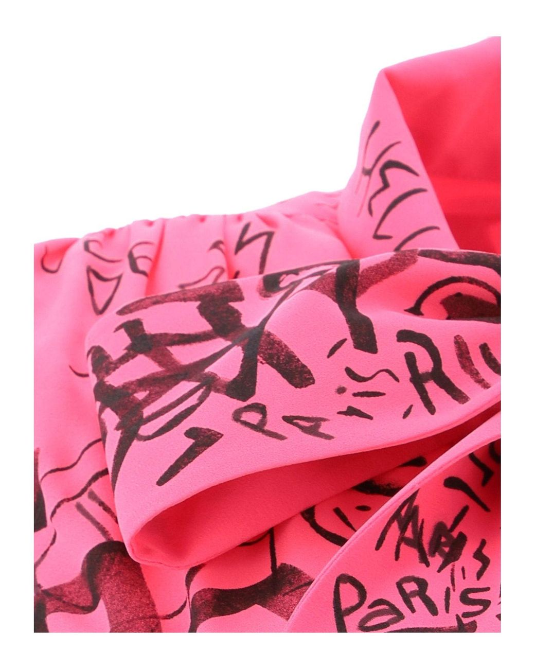 Balenciaga Synthetic Graffiti Crepe Tie-neck Dress in Pink | Lyst