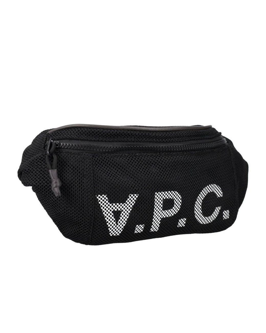 A.P.C. Mesh Logo Detail Belt Bag in Black for Men | Lyst