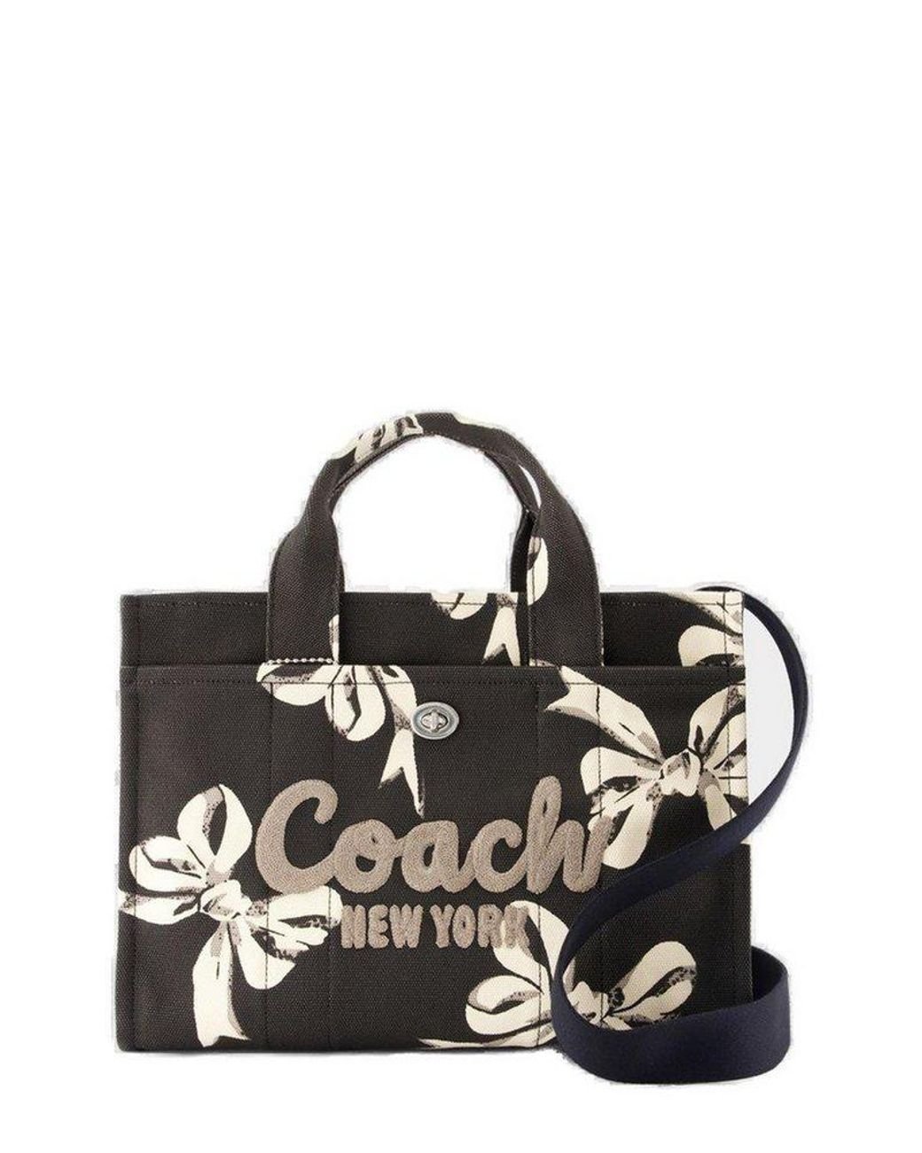 【Coach】Gallery Tote Bag With Bow Print ◆国内発送◆ Coach Gallery Tote Bag In Signature Canvas With Bow Print