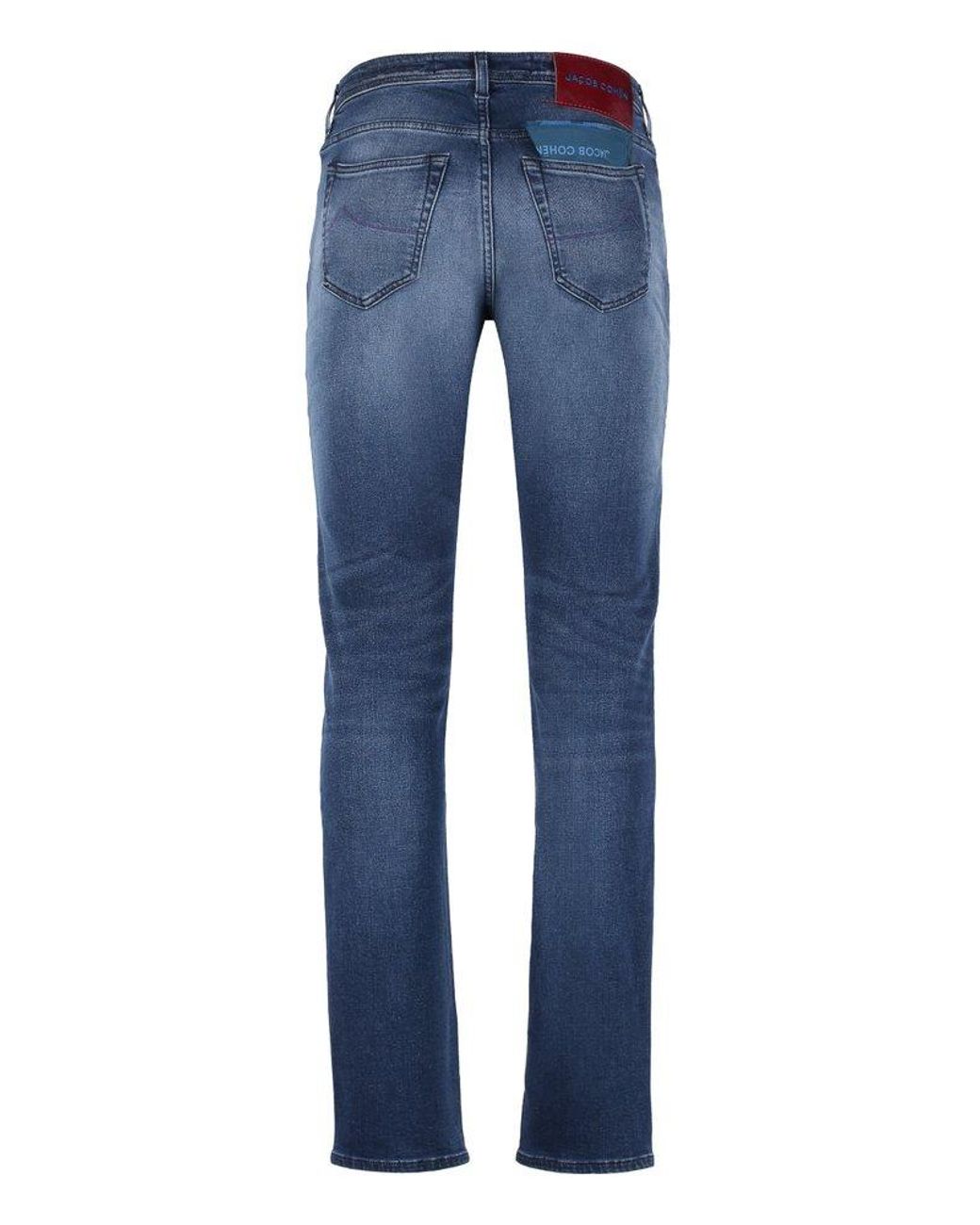 Jacob Cohen Logo-patch Slim-cut Stretched Jeans in Blue for Men | Lyst