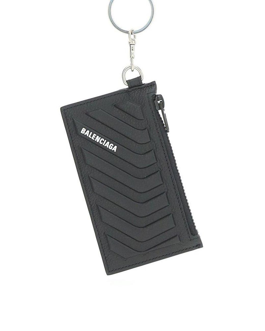 Balenciaga Keyring Zipped Wallet in Black for Men | Lyst