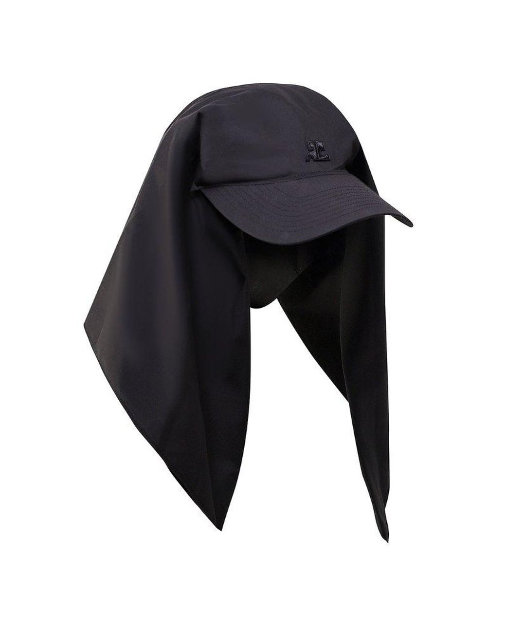 Courreges Logo Detailed Baseball Cap in Black | Lyst