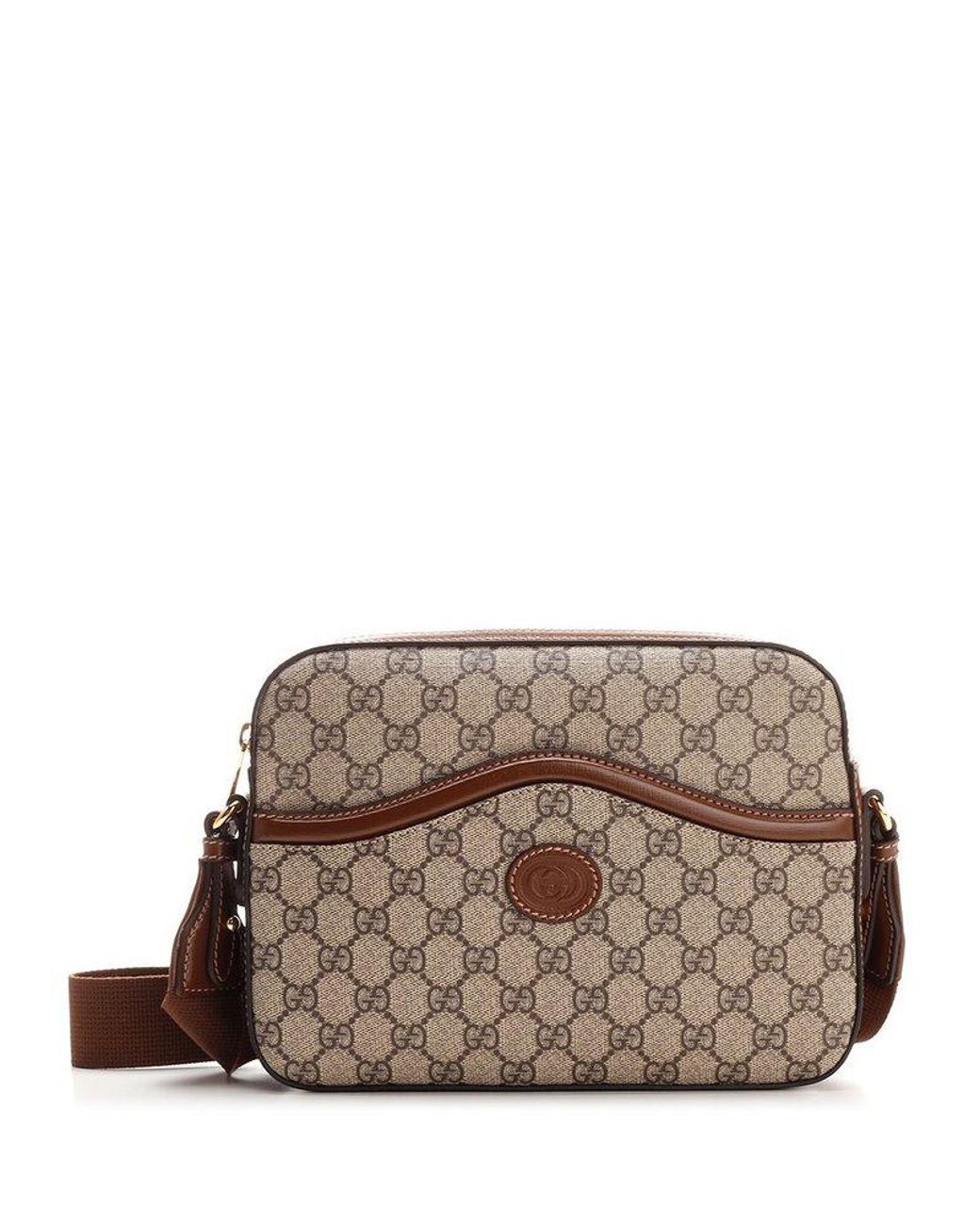Gucci Interlocking G Messenger Bag in Brown for Men | Lyst