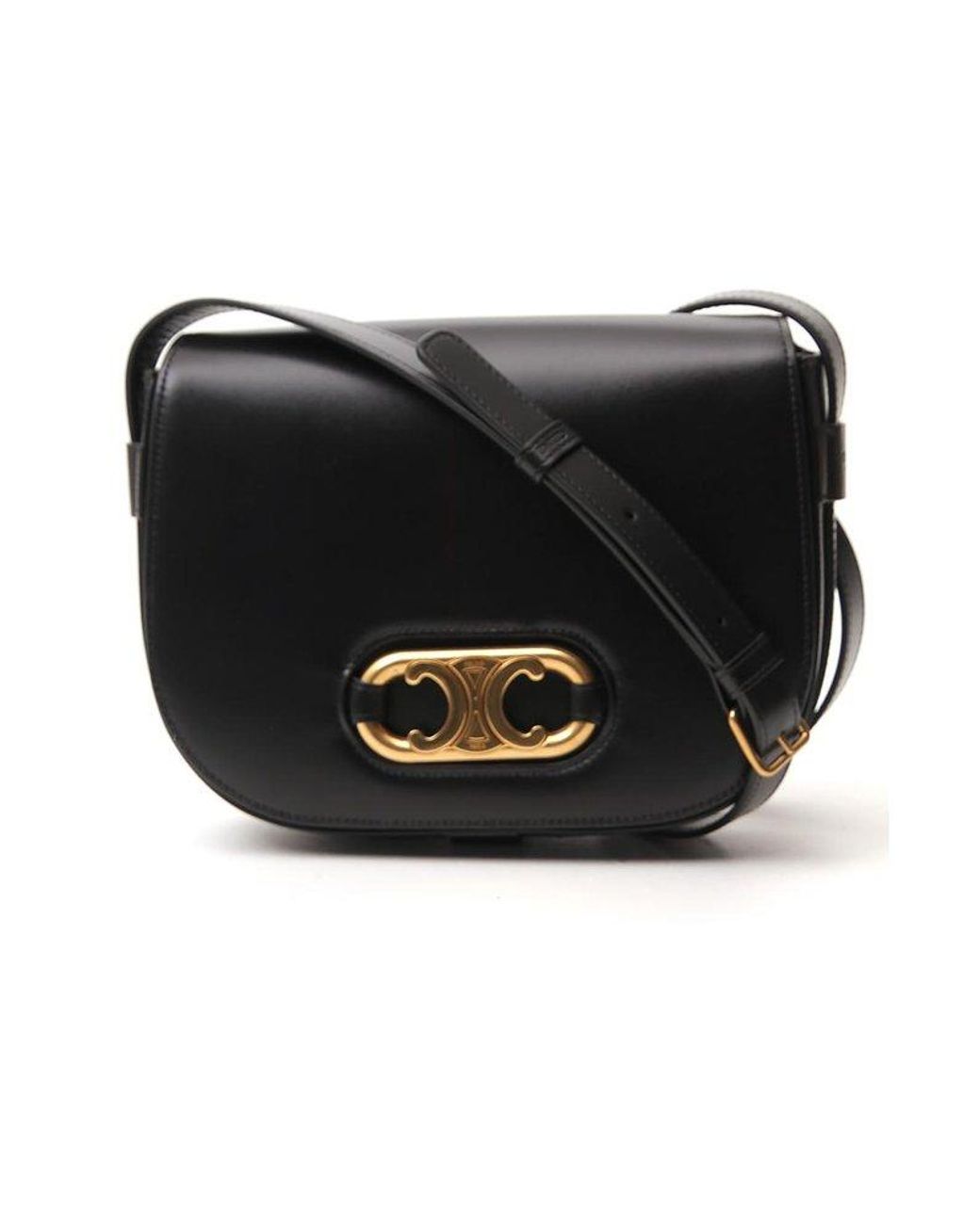 Celine Leather Maillon Triomphe Logo Plaque Medium Crossbody Bag in