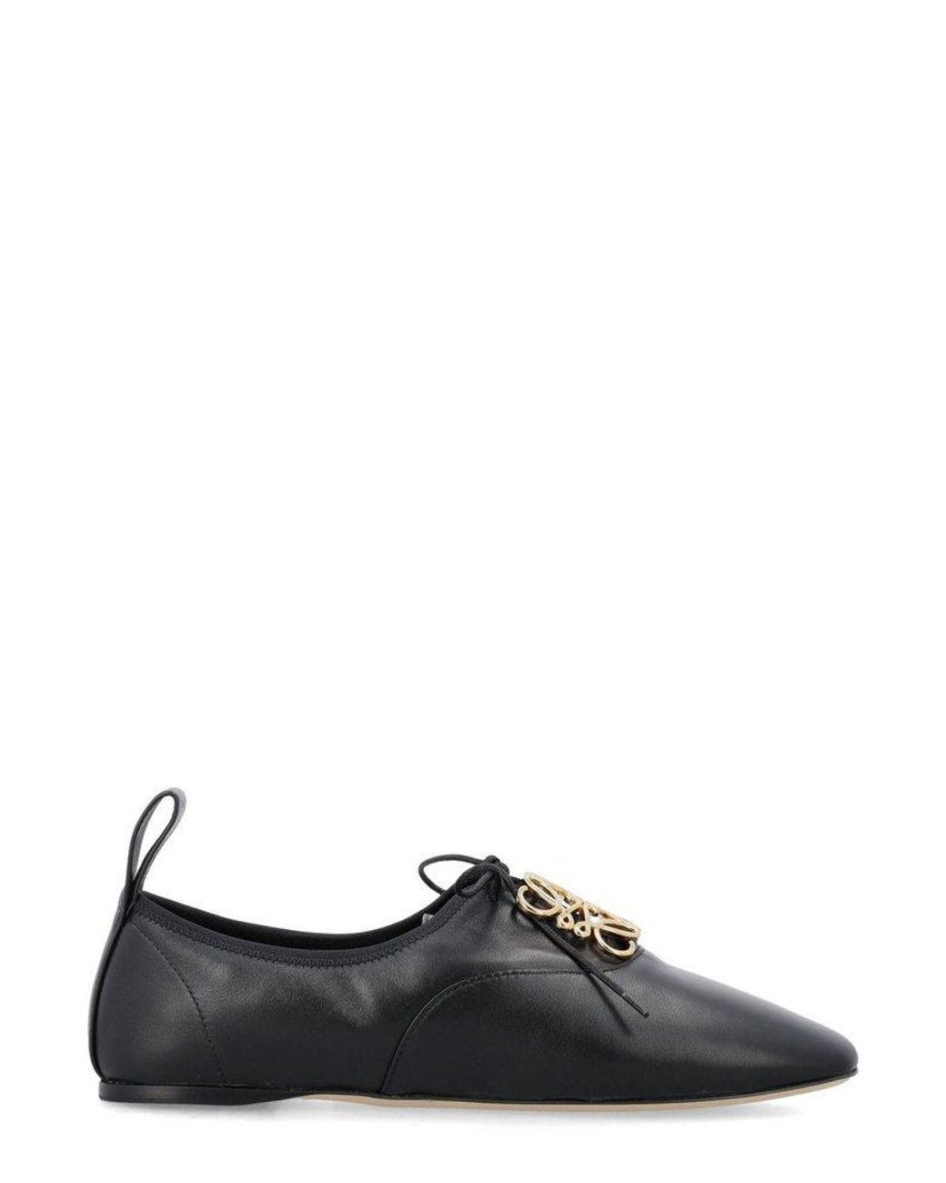 Loewe Anagram Plaque Derby Shoes in Black | Lyst