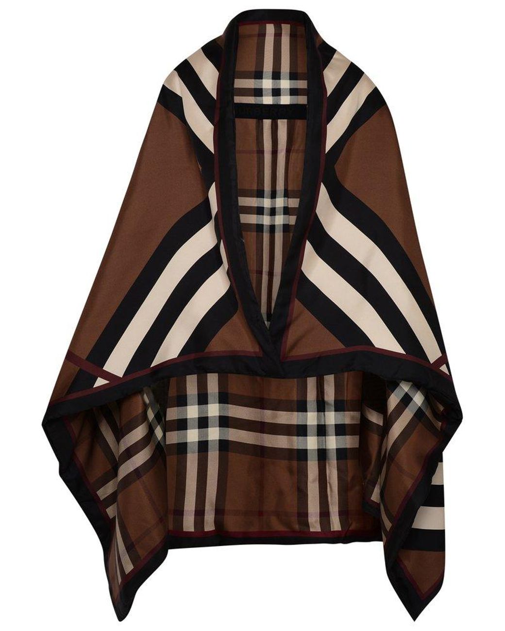 Burberry Reversible Checked Cape in Black | Lyst