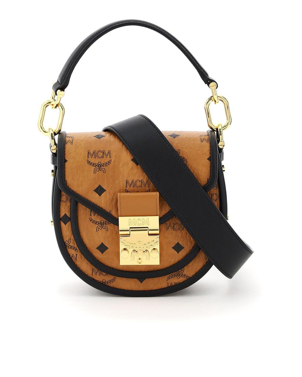 MCM Leather Mini Patricia Crossbody Bag in Brown - Lyst