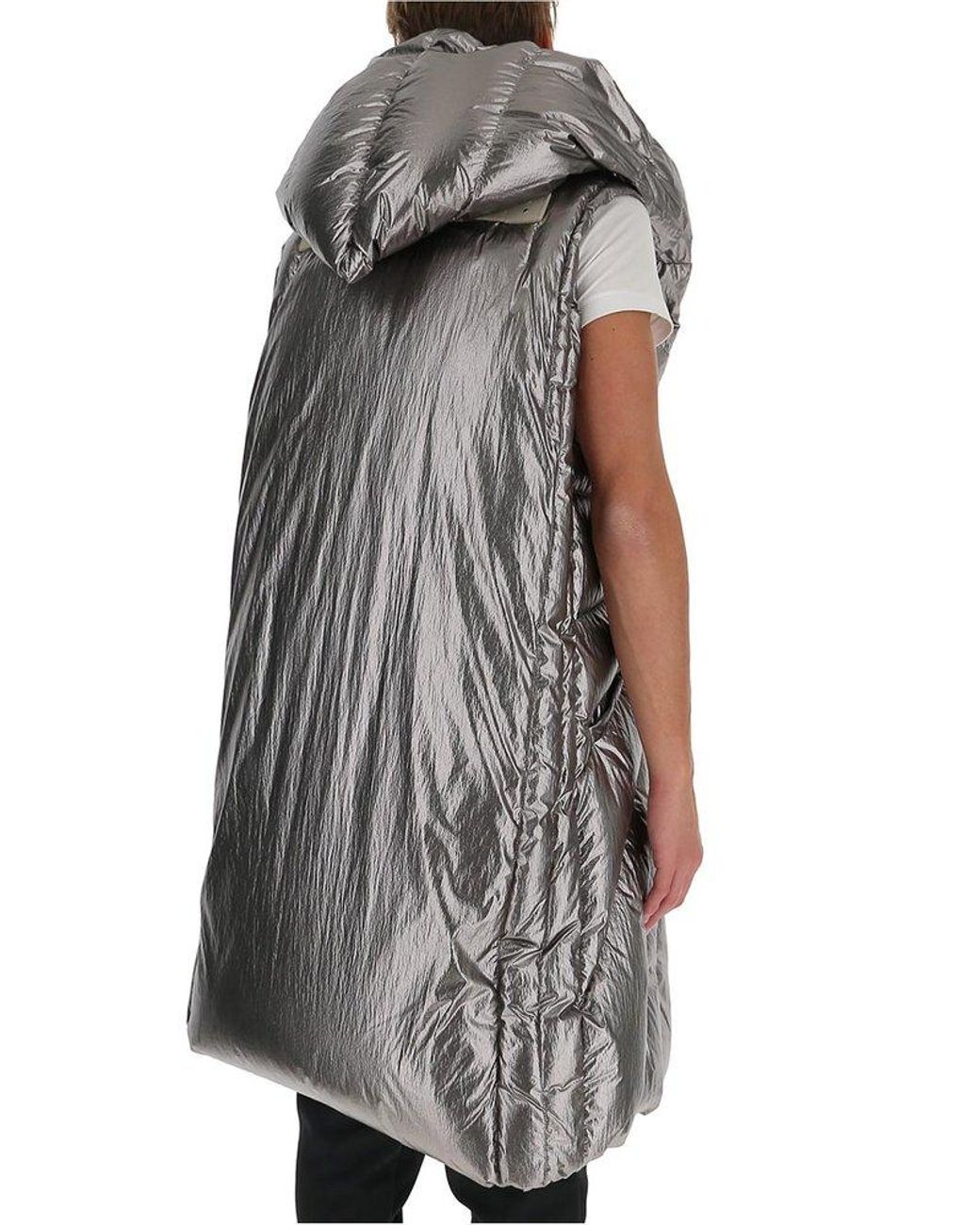 Moncler Moncler + Rick Owens Sleeveless Long Down Coat in White | Lyst