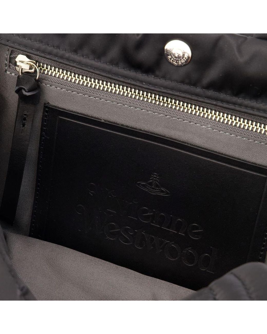 【Vivienne Westwood】Small Margaret ロゴ パデッドバッグ Vivienne Westwood Margaret Logo Detailed Small Bag in Black