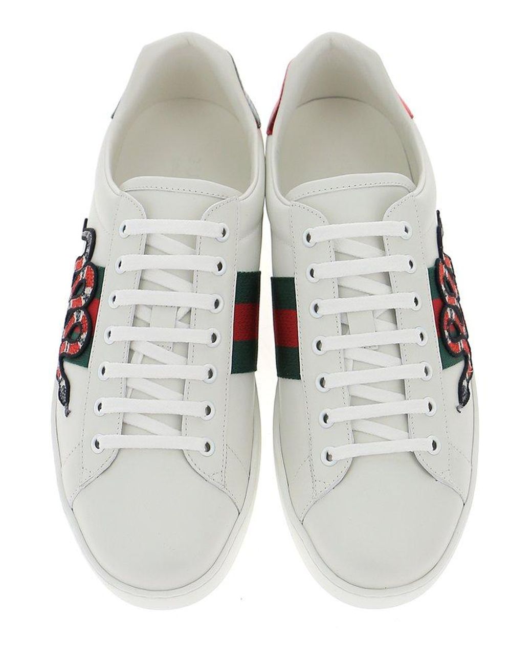Gucci Snake Ace Embroidered Low top Sneakers in White for Men