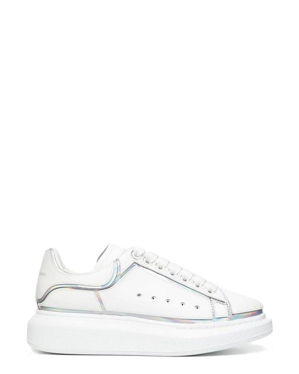 Alexander McQueen Leather Holographic-detailed Oversized Sneakers in ...