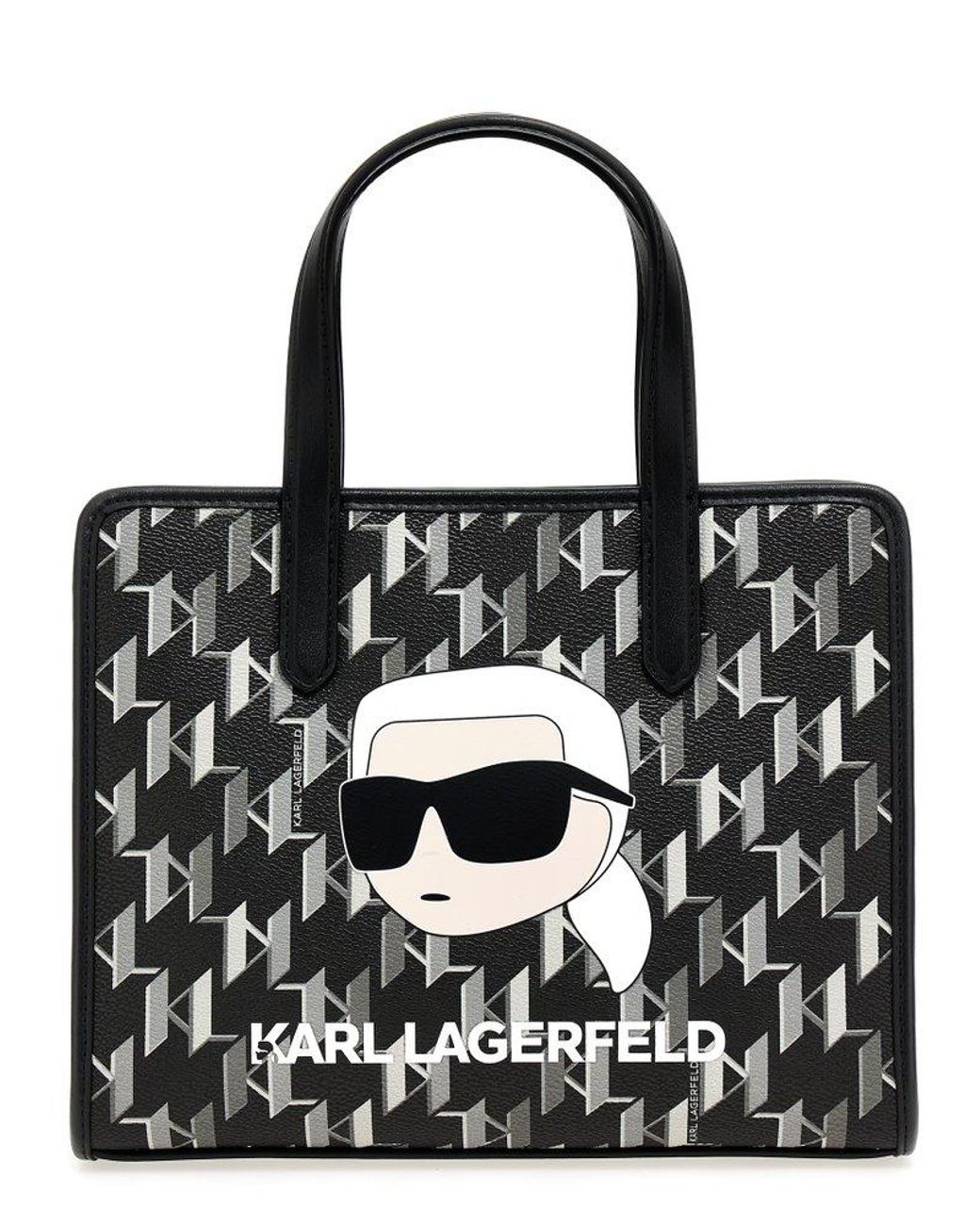 Karl Lagerfeld K/ikonik Monogram Shopper Tote Bag in Black | Lyst