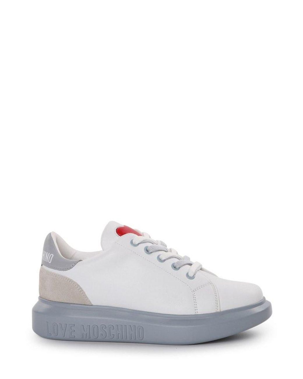 Love Moschino White Sneakers With Heart Detail