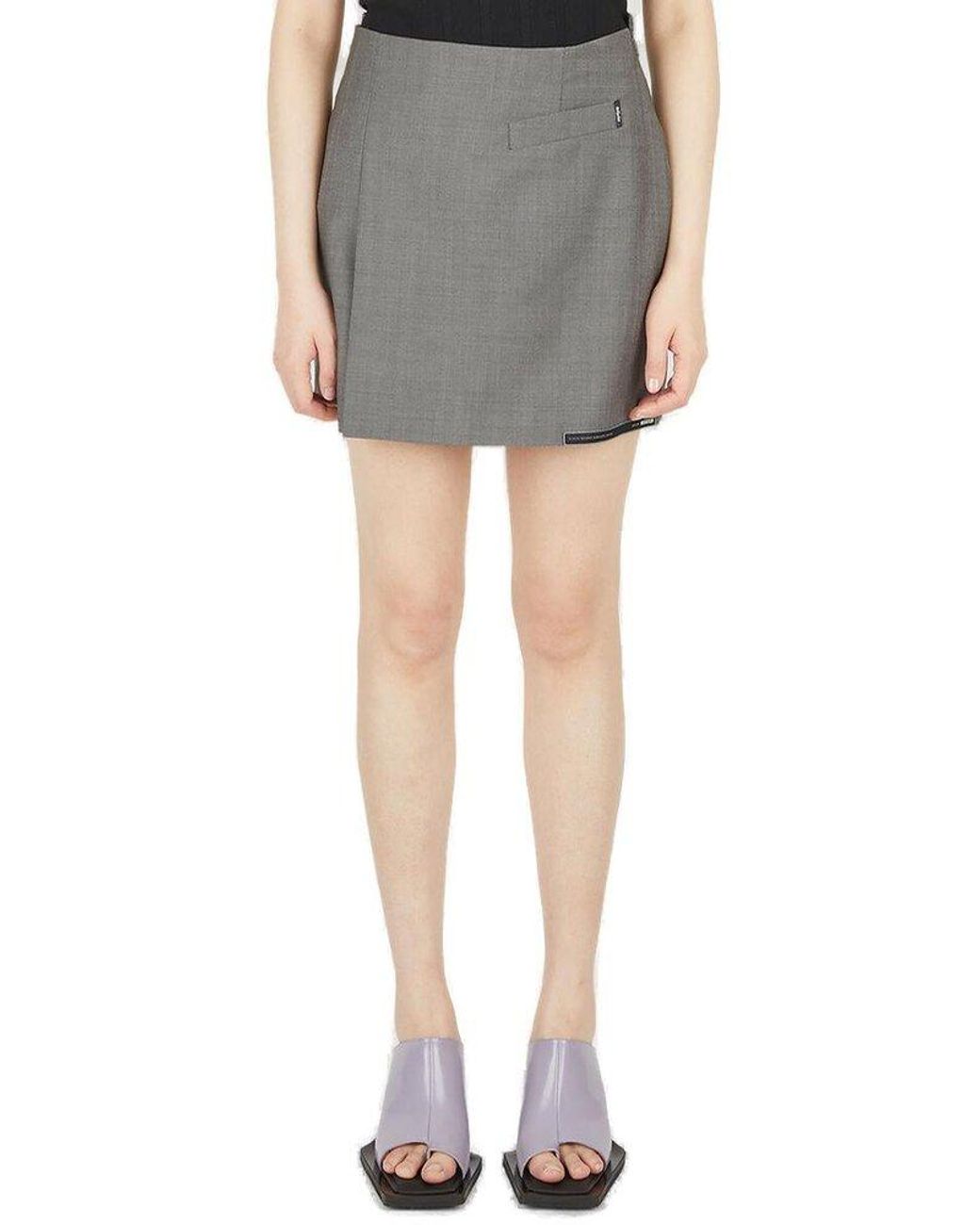 Eytys Dakota Side Slit Detailed Mini Skirt in Gray | Lyst