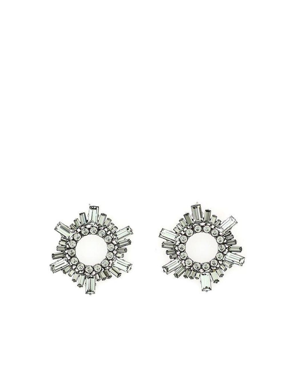 AMINA MUADDI Begum Mini Embellished Earrings in White | Lyst